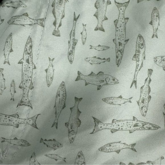 NWT Eddie Bauer Volley Swim Trunks Men’s XXL 44-46 Inseam 7” Green Fish Print - Picture 12 of 13